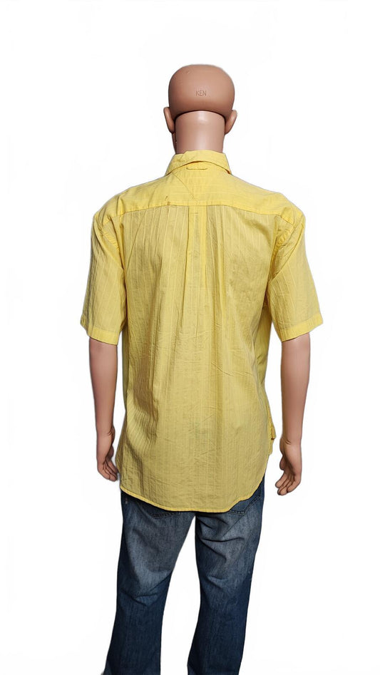 Vintage Tommy Hilfiger Checked Short Sleeve Shirt Yellow Men's Size XL