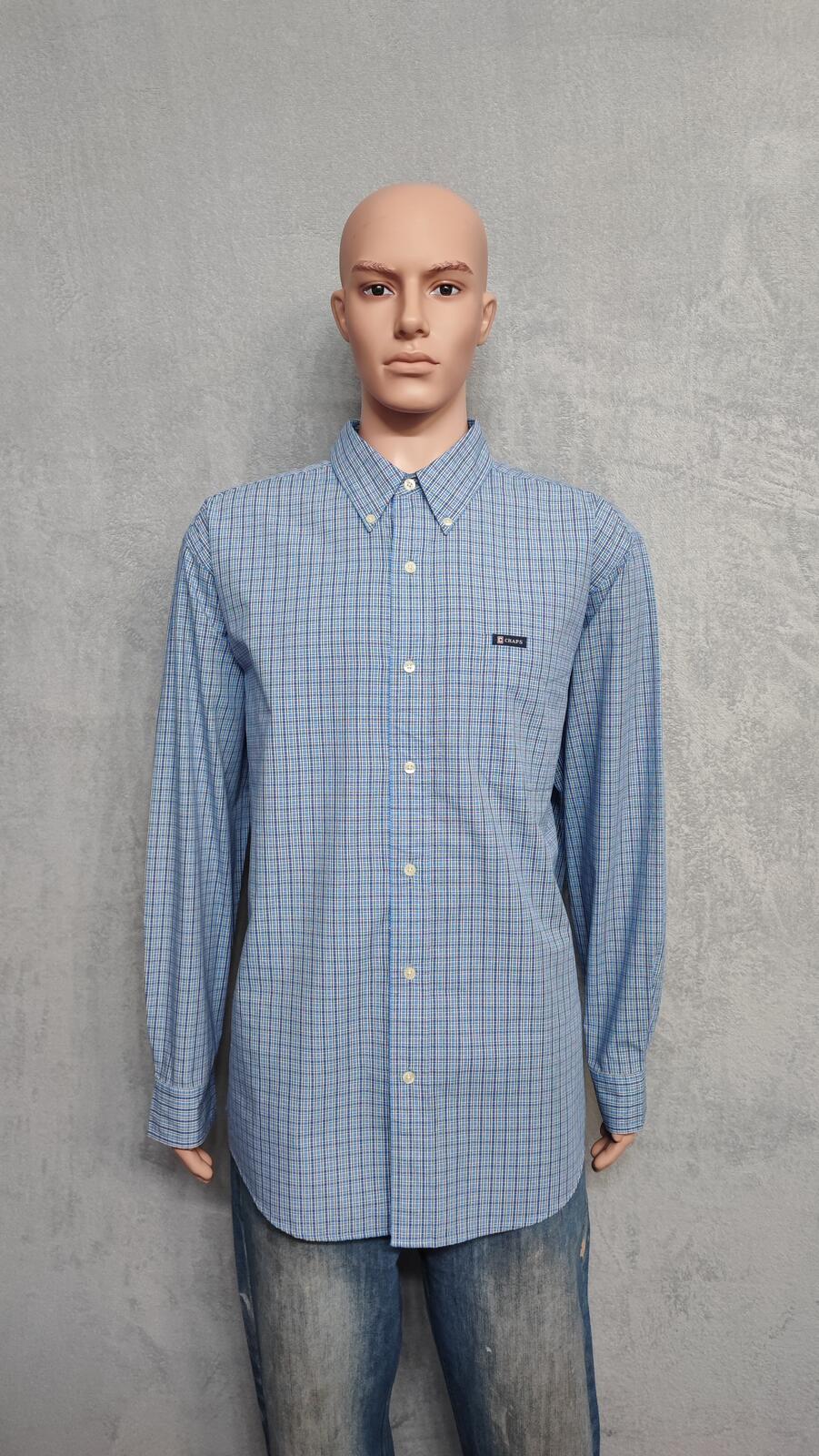 Vintage Chaps Checked Long Sleeve Shirt Blue White Men's Size XXL