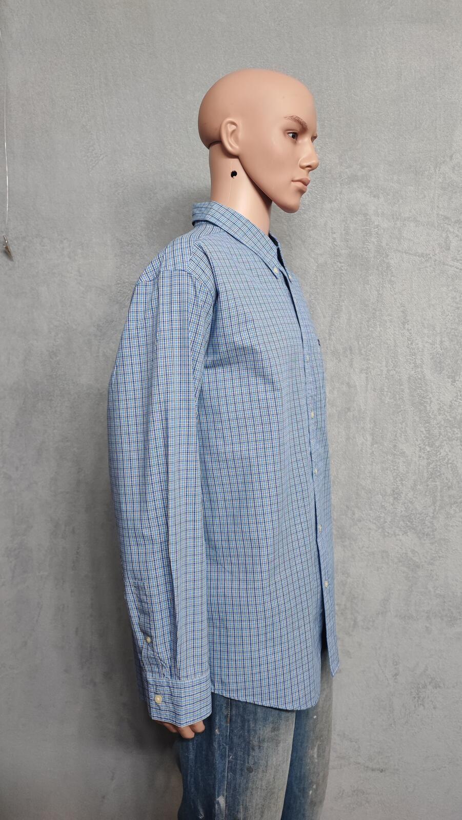 Vintage Chaps Checked Long Sleeve Shirt Blue White Men's Size XXL
