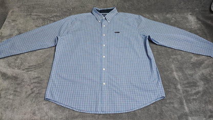 Vintage Chaps Checked Long Sleeve Shirt Blue White Men's Size XXL