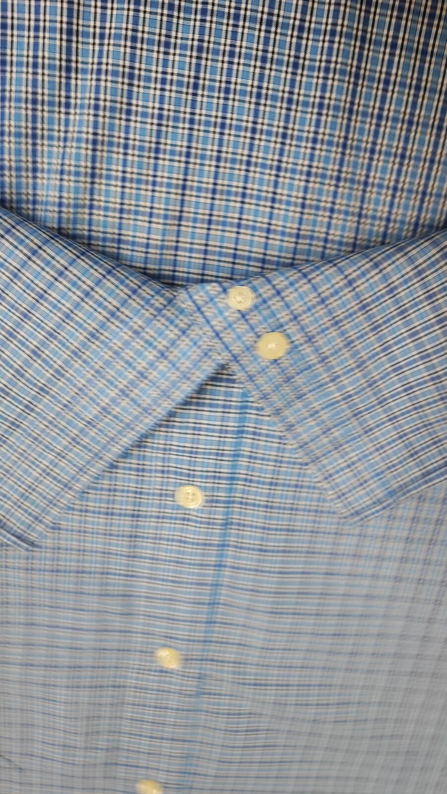 Vintage Chaps Checked Long Sleeve Shirt Blue White Men's Size XXL