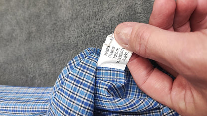 Vintage Chaps Checked Long Sleeve Shirt Blue White Men's Size XXL