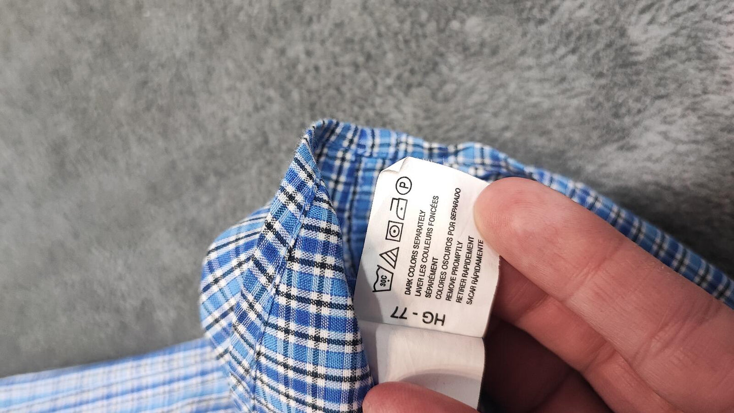 Vintage Chaps Checked Long Sleeve Shirt Blue White Men's Size XXL