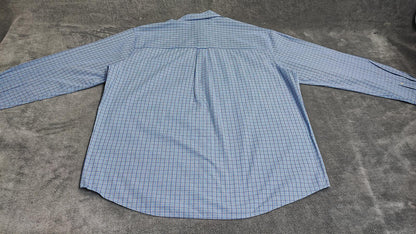 Vintage Chaps Checked Long Sleeve Shirt Blue White Men's Size XXL