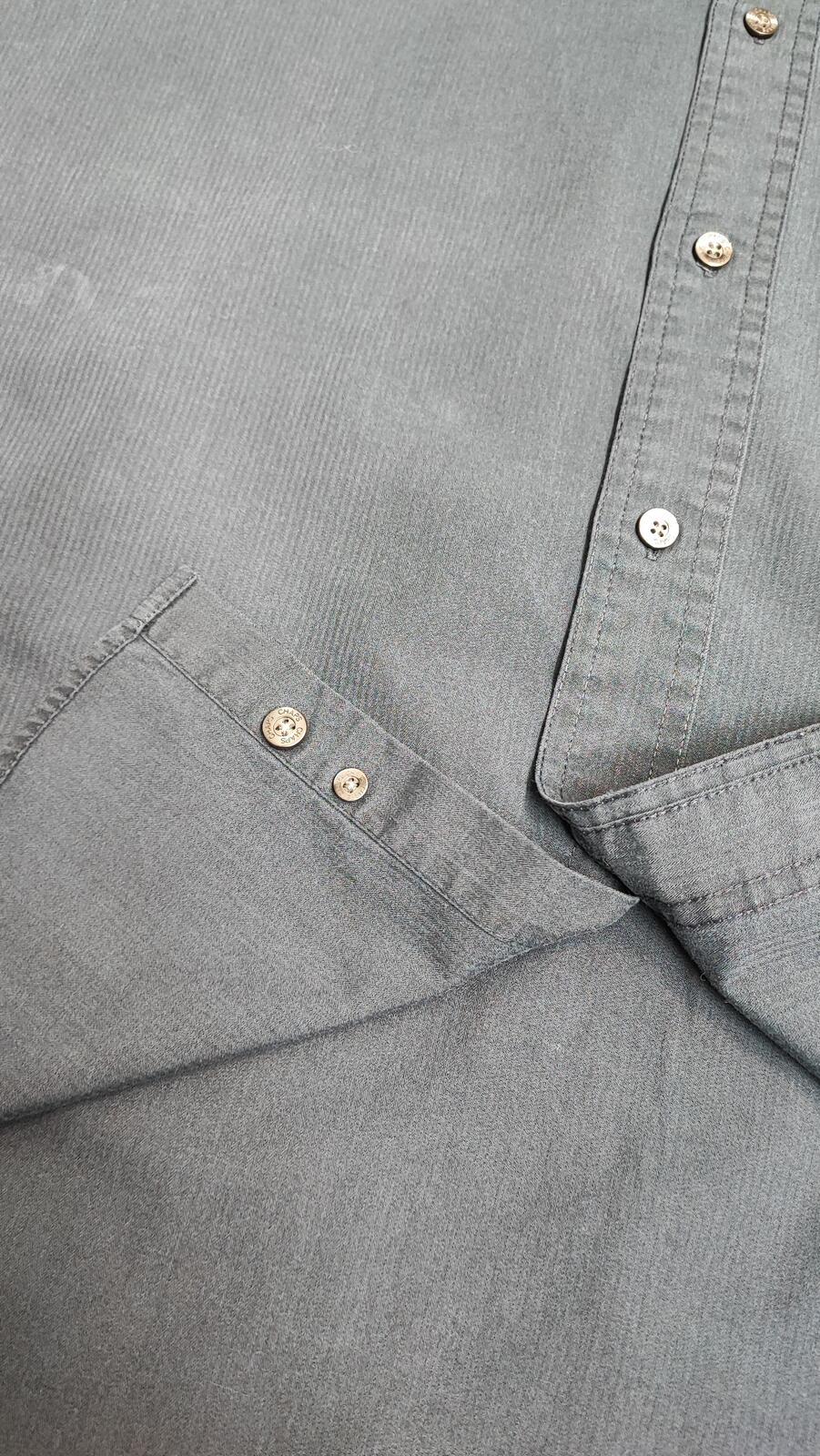 Vintage Chaps Navy Blue Shirt Large Long Sleeve Cotton Plain Preppy 90s Y2K Dad