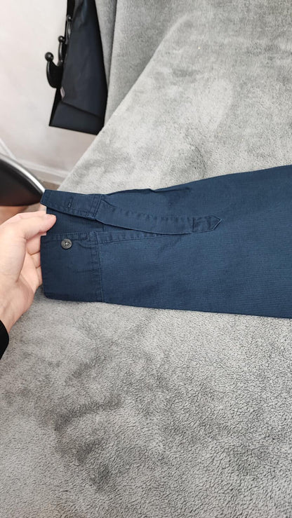 Vintage Chaps Navy Blue Shirt Large Long Sleeve Cotton Plain Preppy 90s Y2K Dad