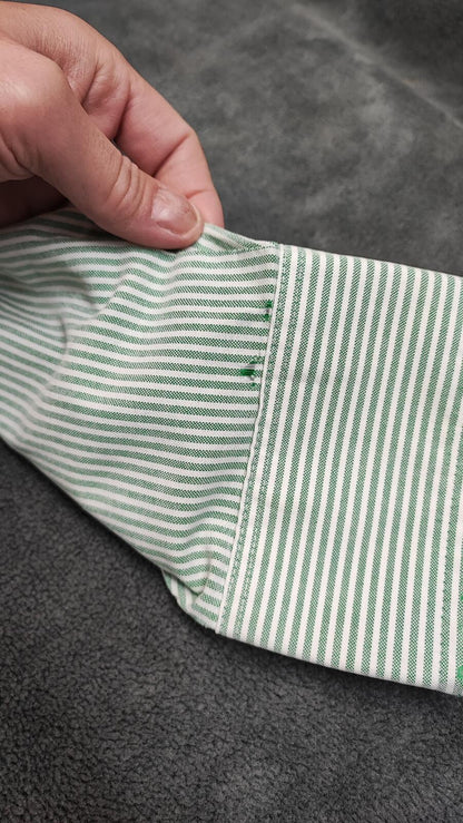 Vintage Chaps Striped Long Sleeve Shirt Mint Green White Men's Size XL