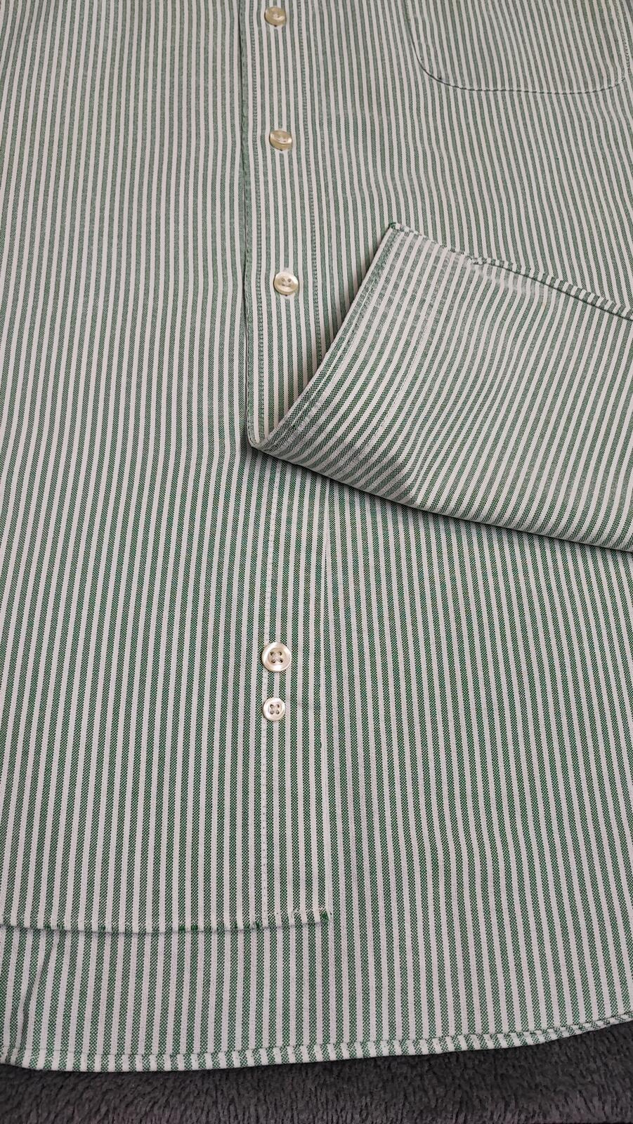 Vintage Chaps Striped Long Sleeve Shirt Mint Green White Men's Size XL