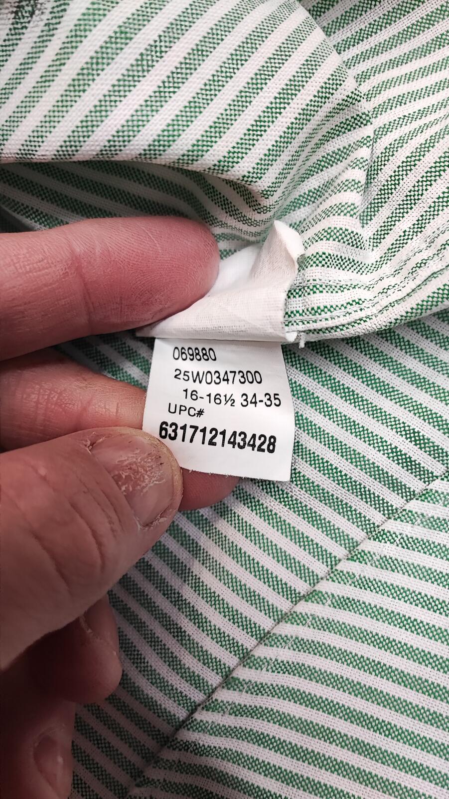 Vintage Chaps Striped Long Sleeve Shirt Mint Green White Men's Size XL