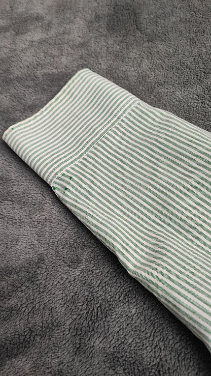 Vintage Chaps Striped Long Sleeve Shirt Mint Green White Men's Size XL