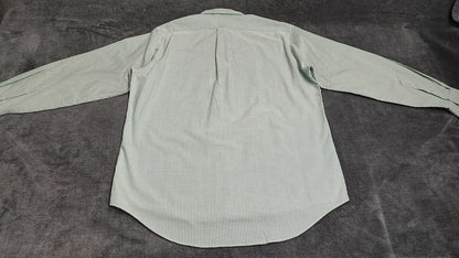 Vintage Chaps Striped Long Sleeve Shirt Mint Green White Men's Size XL