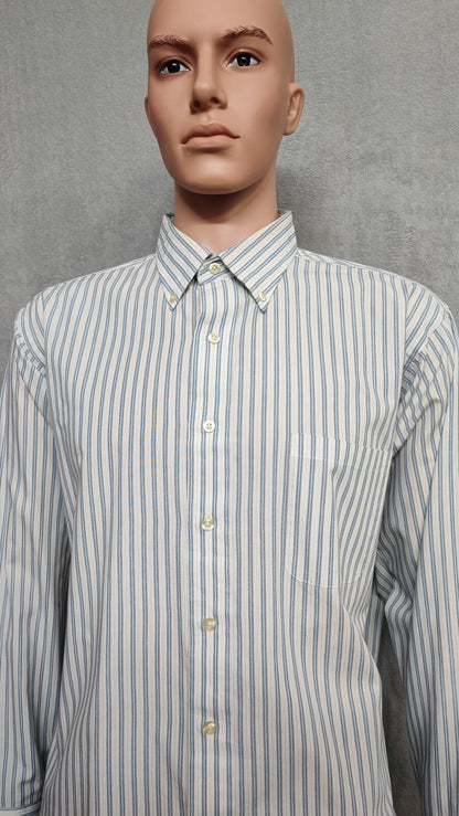 Vintage Chaps Striped Long Sleeve Shirt Sky Blue White Men's Size XXL