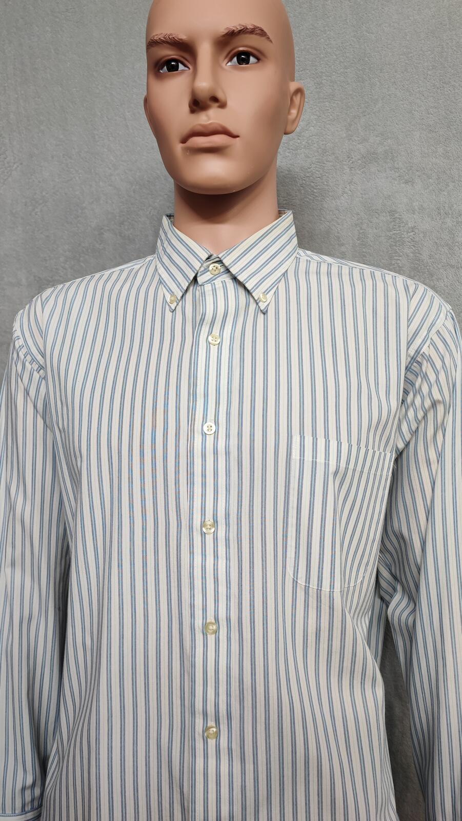 Vintage Chaps Striped Long Sleeve Shirt Sky Blue White Men's Size XXL