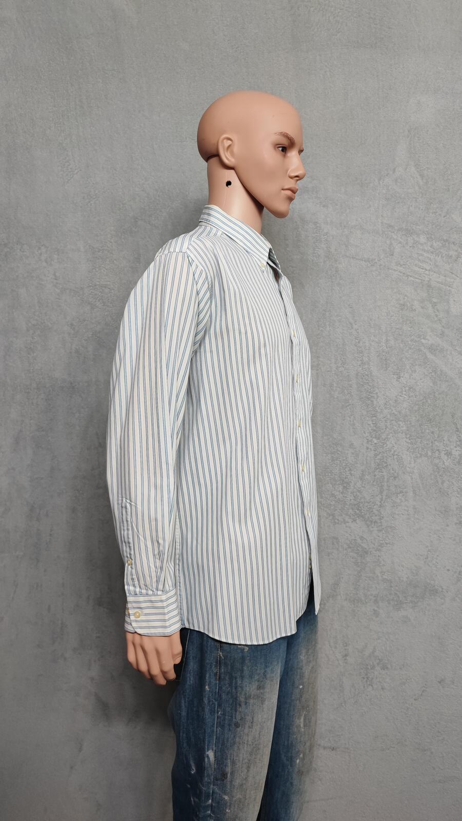 Vintage Chaps Striped Long Sleeve Shirt Sky Blue White Men's Size XXL