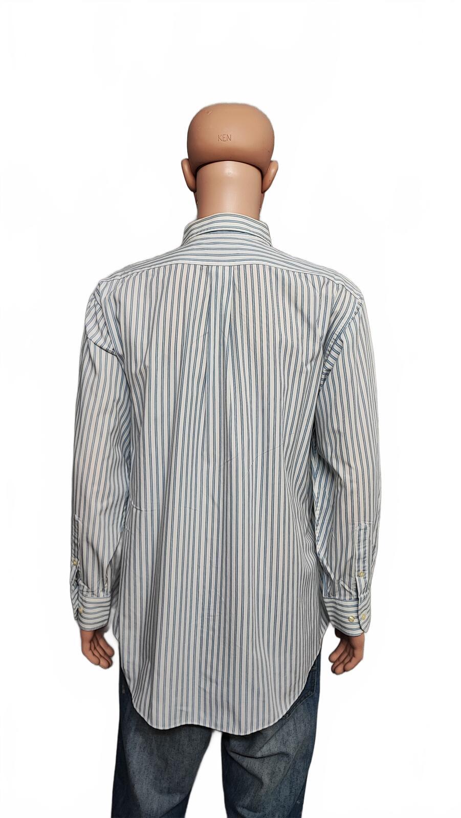 Vintage Chaps Striped Long Sleeve Shirt Sky Blue White Men's Size XXL