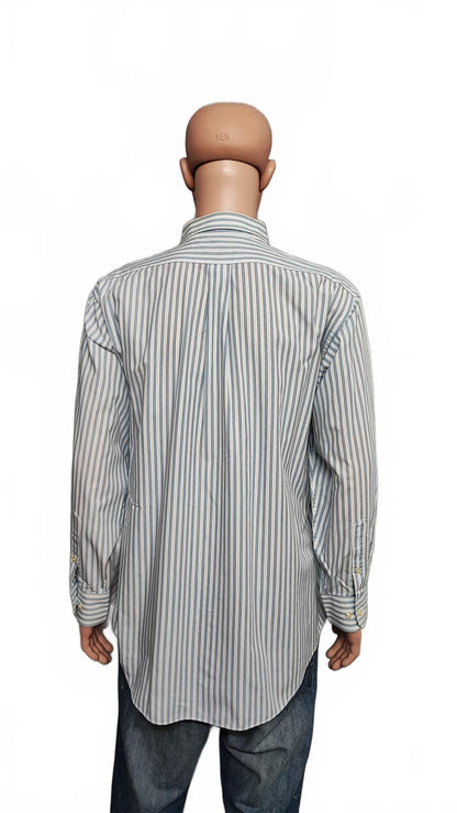 Vintage Chaps Striped Long Sleeve Shirt Sky Blue White Men's Size XXL
