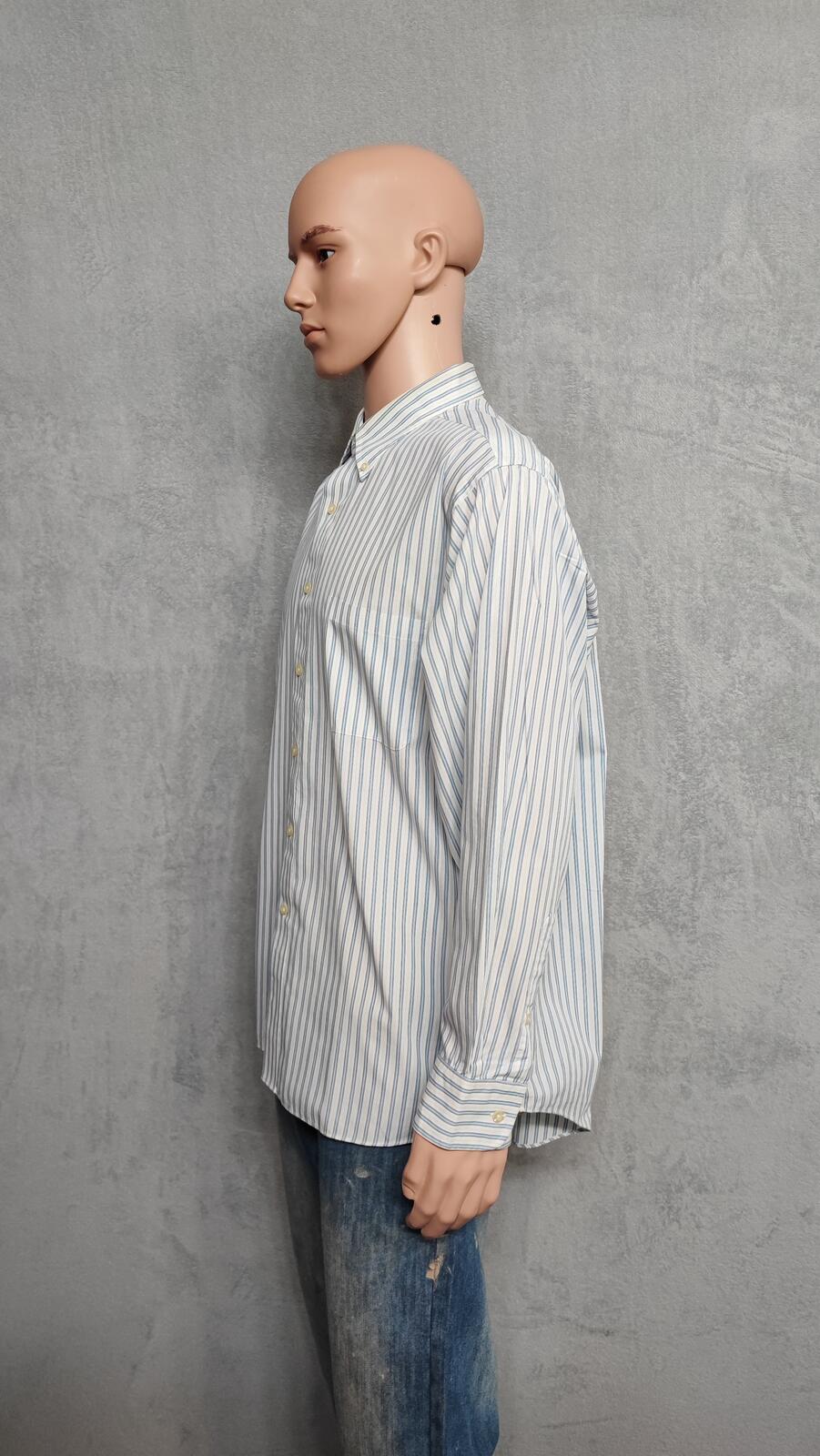 Vintage Chaps Striped Long Sleeve Shirt Sky Blue White Men's Size XXL