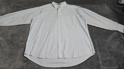 Vintage Chaps Striped Long Sleeve Shirt Sky Blue White Men's Size XXL