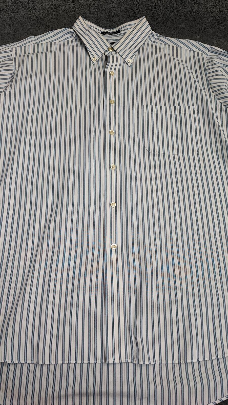 Vintage Chaps Striped Long Sleeve Shirt Sky Blue White Men's Size XXL