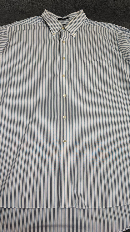 Vintage Chaps Striped Long Sleeve Shirt Sky Blue White Men's Size XXL