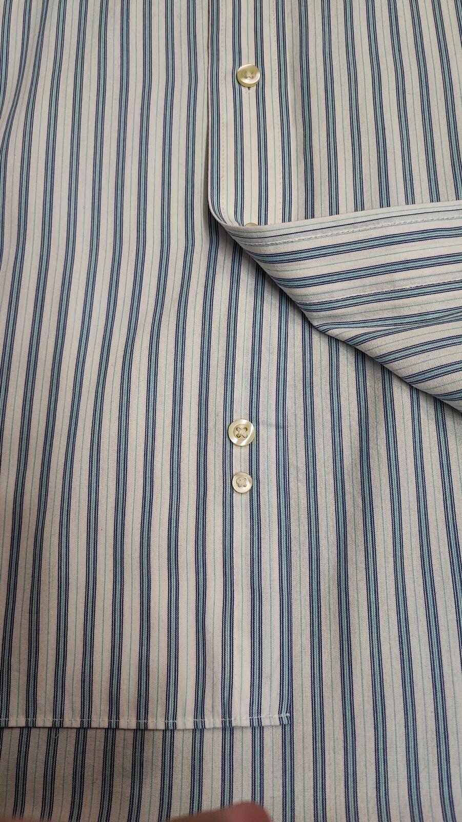 Vintage Chaps Striped Long Sleeve Shirt Sky Blue White Men's Size XXL