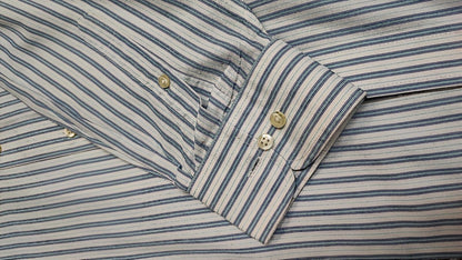 Vintage Chaps Striped Long Sleeve Shirt Sky Blue White Men's Size XXL