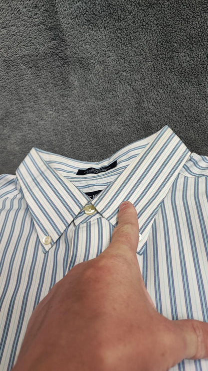 Vintage Chaps Striped Long Sleeve Shirt Sky Blue White Men's Size XXL