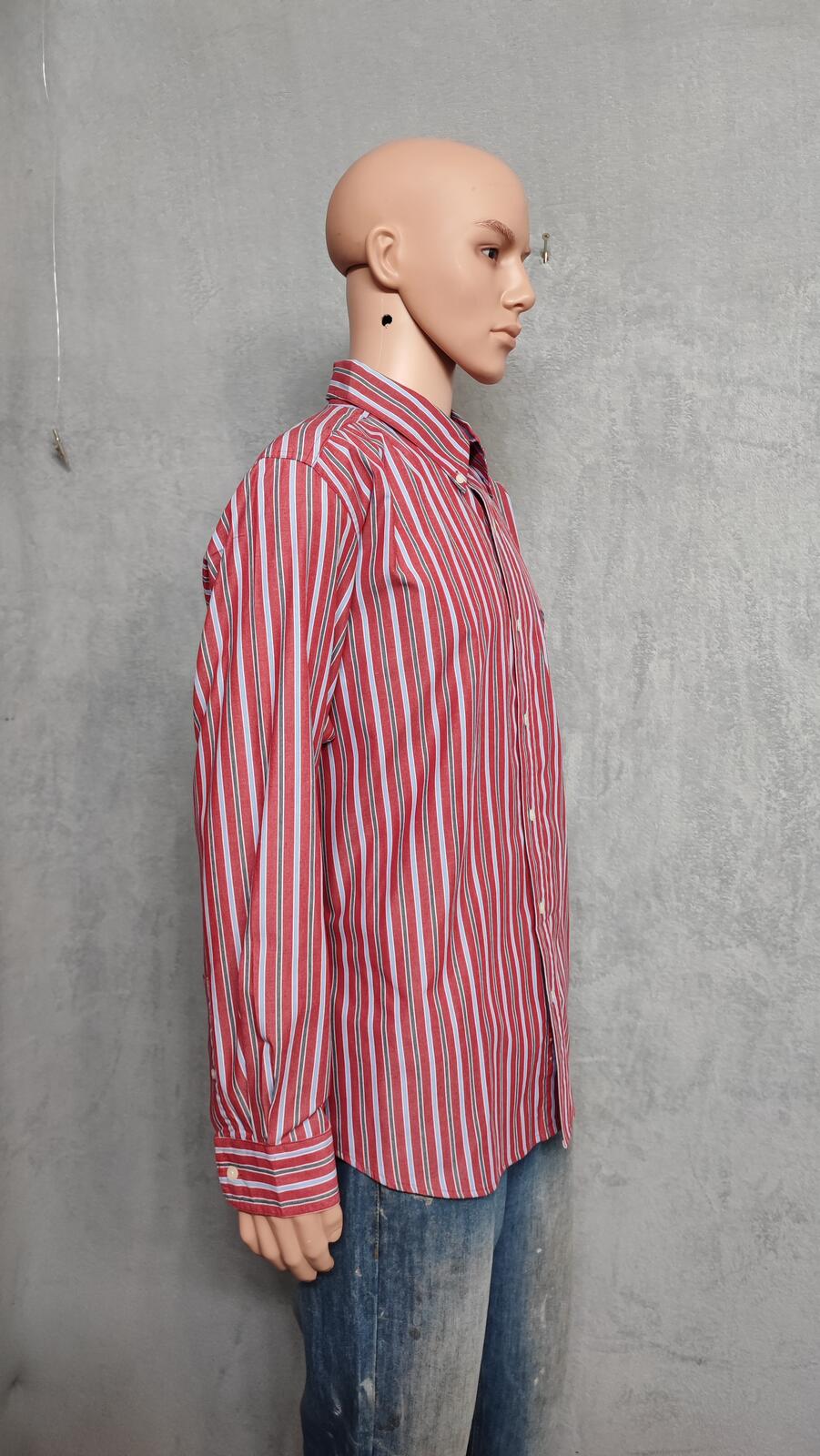 Vintage Chaps Striped Long Sleeve Shirt Red Blue Men's Size XXL Oversized