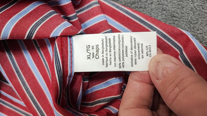 Vintage Chaps Striped Long Sleeve Shirt Red Blue Men's Size XXL Oversized