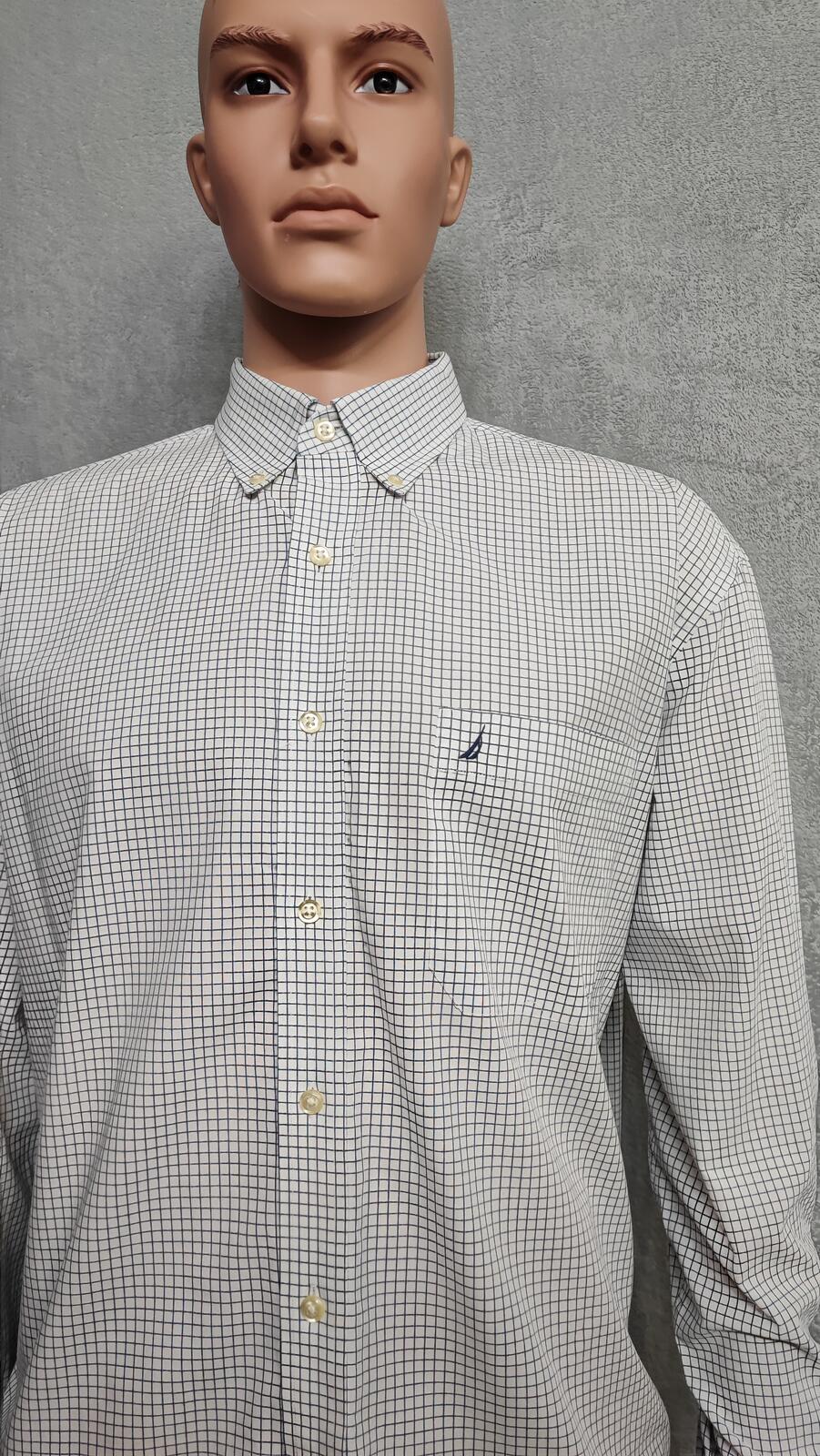 Vintage Nautica Checked Long Sleeve Sailboat Plaid Casual Shirt Men's Size XXL