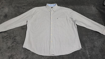 Vintage Nautica Checked Long Sleeve Sailboat Plaid Casual Shirt Men's Size XXL