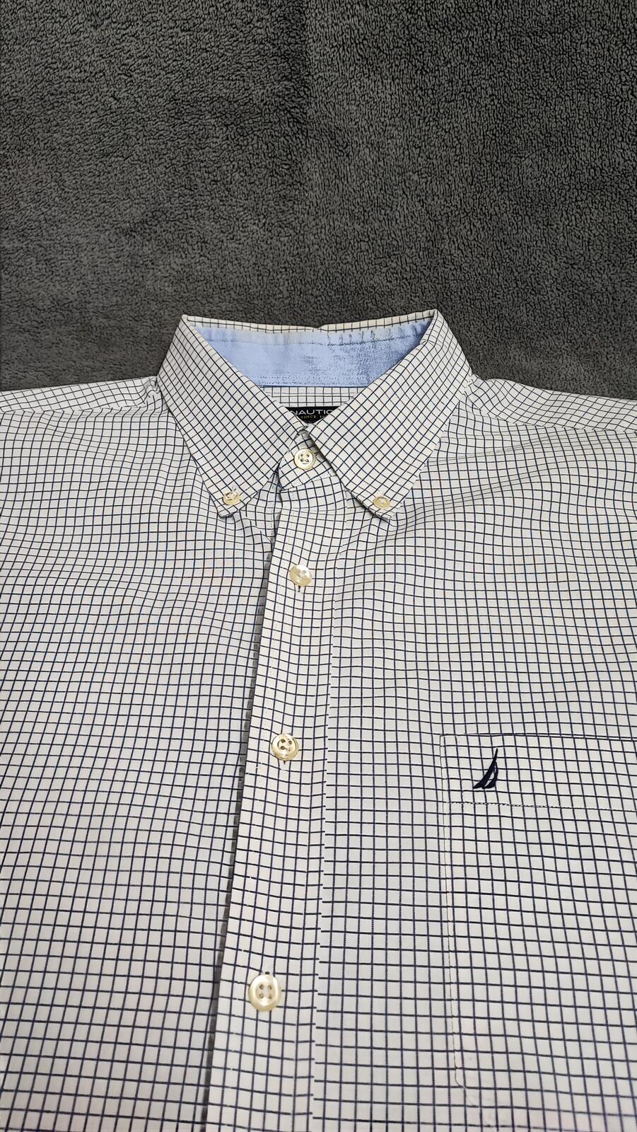 Vintage Nautica Checked Long Sleeve Sailboat Plaid Casual Shirt Men's Size XXL