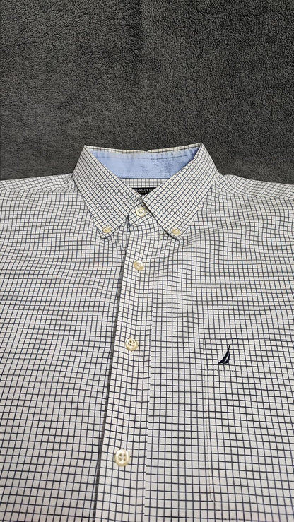Vintage Nautica Checked Long Sleeve Sailboat Plaid Casual Shirt Men's Size XXL