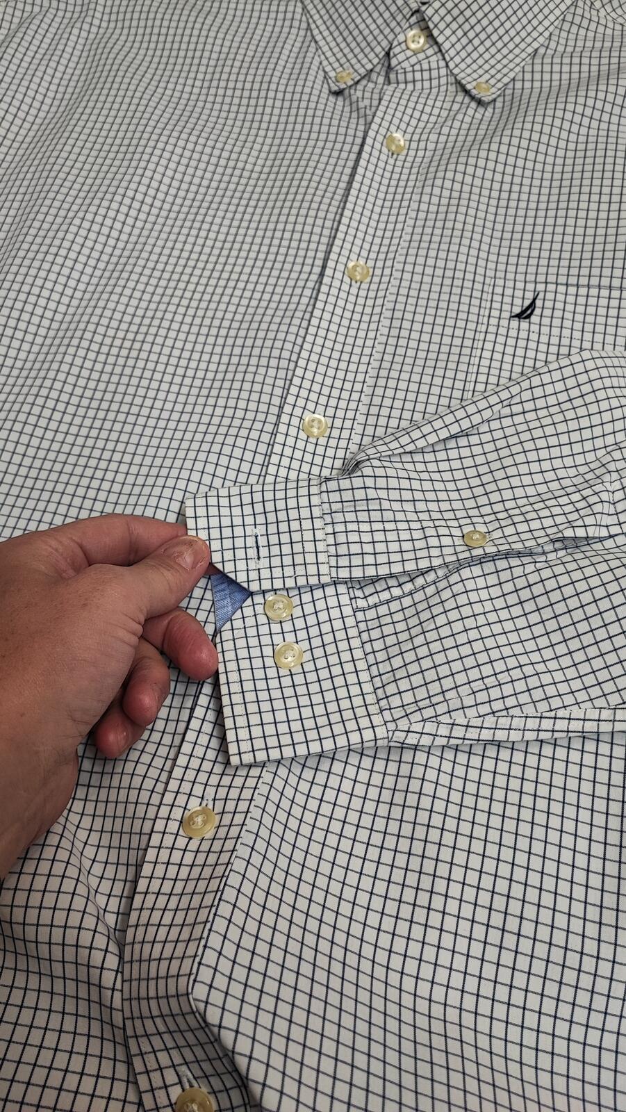 Vintage Nautica Checked Long Sleeve Sailboat Plaid Casual Shirt Men's Size XXL
