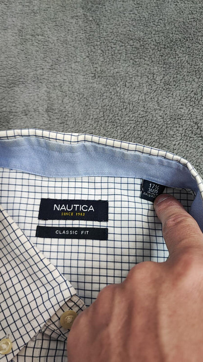 Vintage Nautica Checked Long Sleeve Sailboat Plaid Casual Shirt Men's Size XXL
