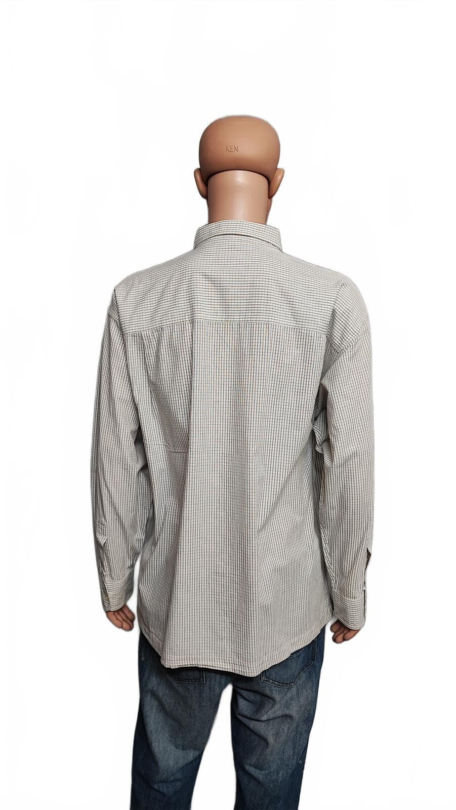 Vintage Chaps Ralph Lauren Grid Check Long Sleeve Shirt Cream Men XXL