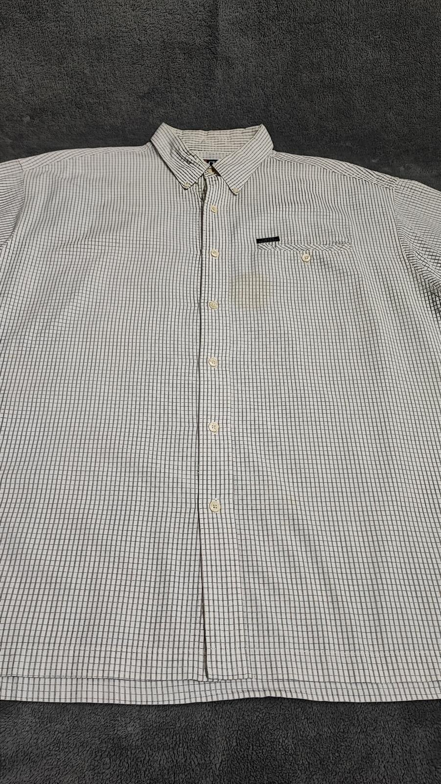 Vintage Chaps Ralph Lauren Grid Check Long Sleeve Shirt Cream Men XXL