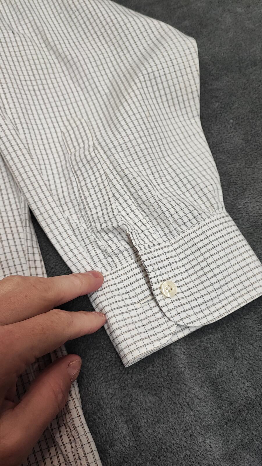 Vintage Chaps Ralph Lauren Grid Check Long Sleeve Shirt Cream Men XXL