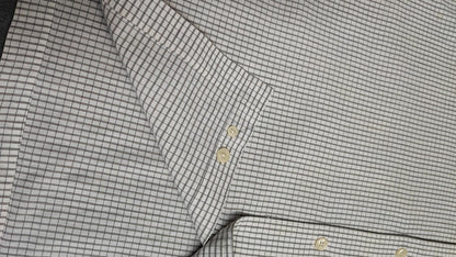 Vintage Chaps Ralph Lauren Grid Check Long Sleeve Shirt Cream Men XXL