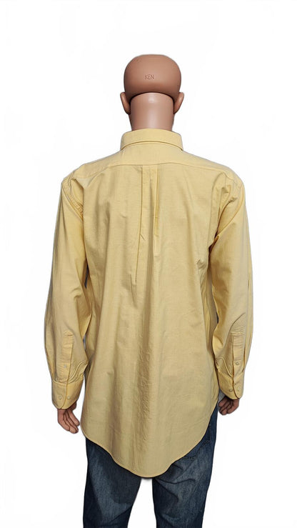 Vintage Chaps Plain Long Sleeve Button Down Shirt Pale Yellow Men Size XXL