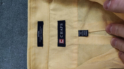 Vintage Chaps Plain Long Sleeve Button Down Shirt Pale Yellow Men Size XXL