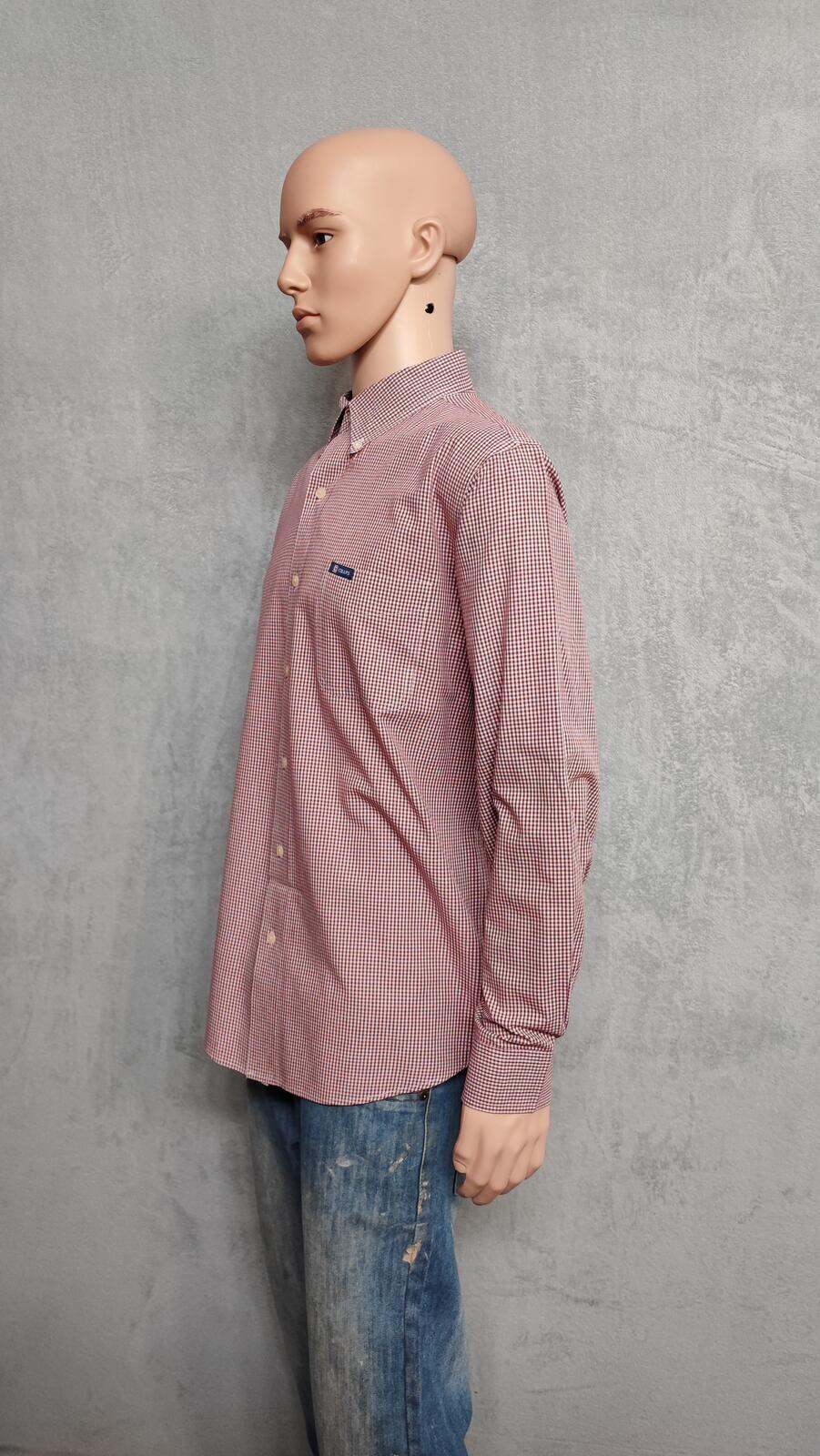 Vintage Chaps Checked Long Sleeve Shirt Red White Men's Size XXL Oversized