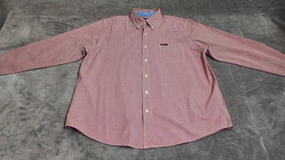 Vintage Chaps Checked Long Sleeve Shirt Red White Men's Size XXL Oversized