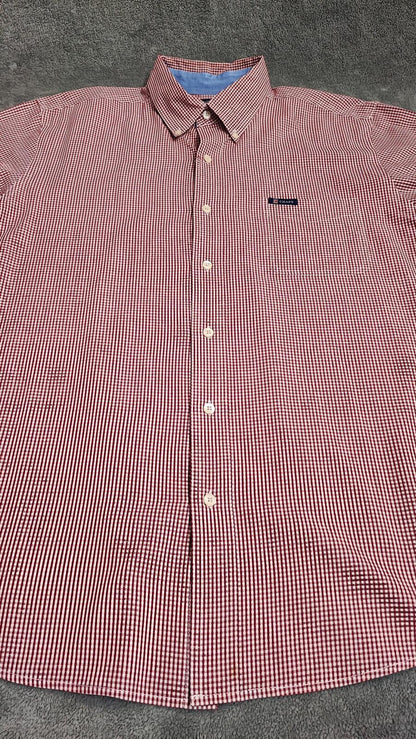 Vintage Chaps Checked Long Sleeve Shirt Red White Men's Size XXL Oversized