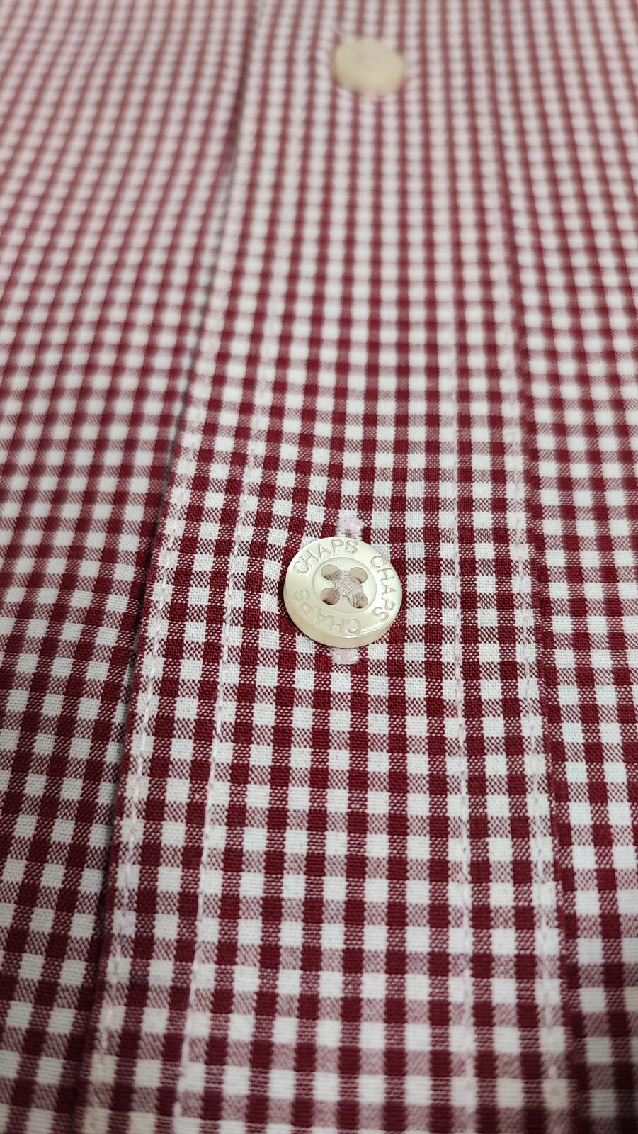 Vintage Chaps Checked Long Sleeve Shirt Red White Men's Size XXL Oversized