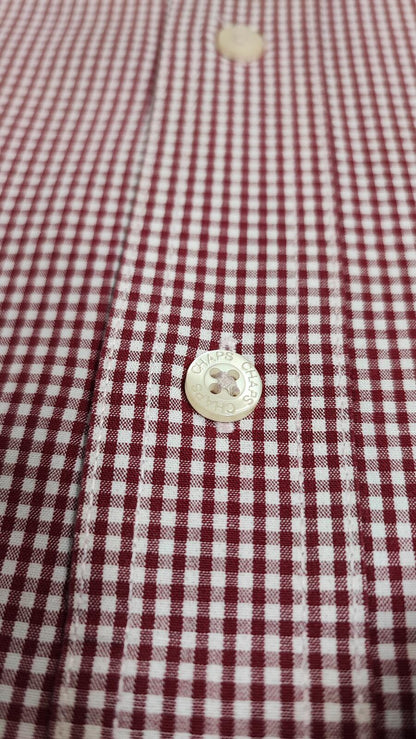 Vintage Chaps Checked Long Sleeve Shirt Red White Men's Size XXL Oversized