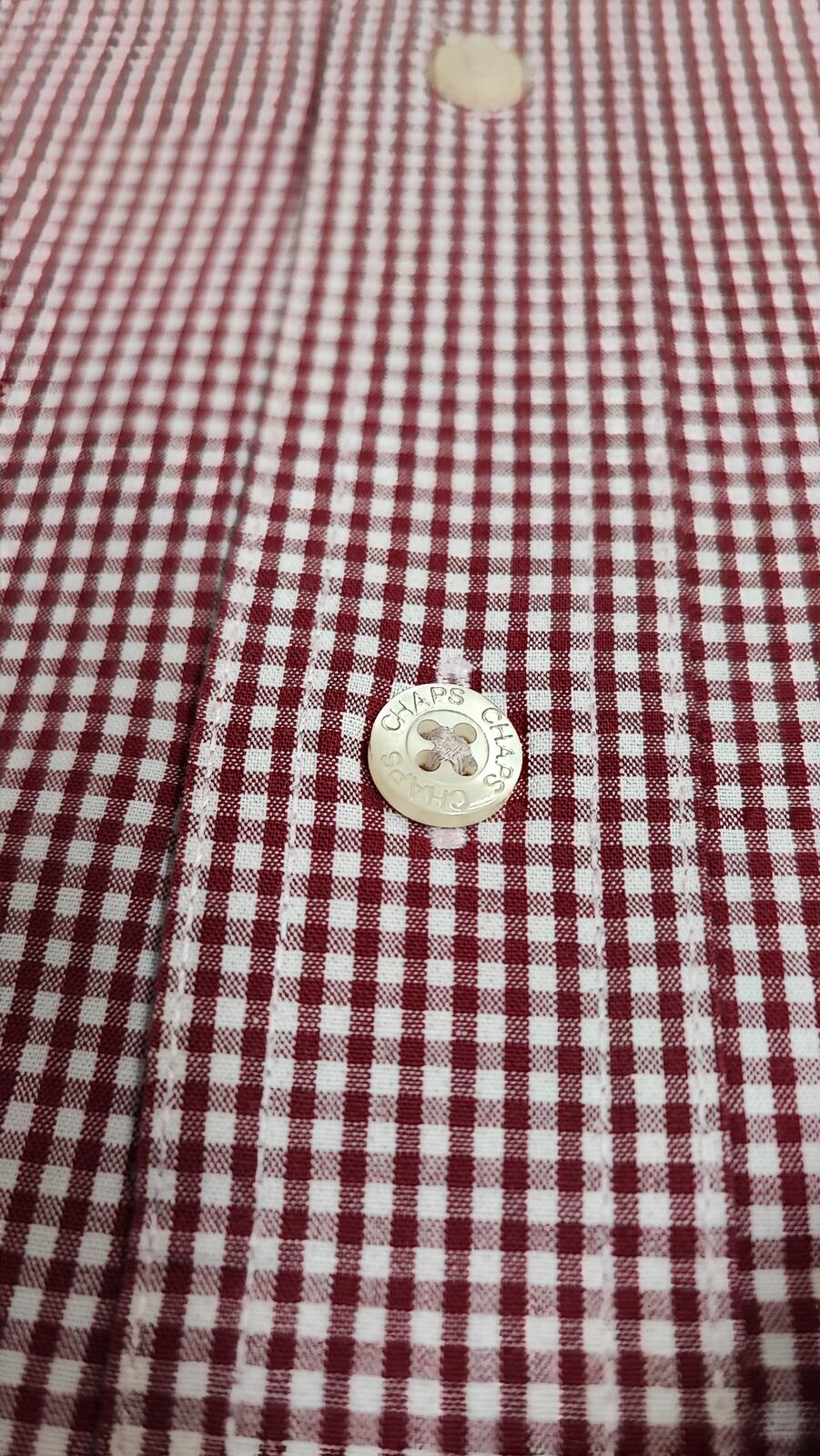 Vintage Chaps Checked Long Sleeve Shirt Red White Men's Size XXL Oversized