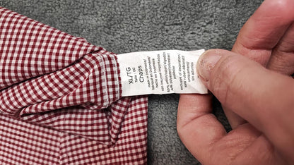 Vintage Chaps Checked Long Sleeve Shirt Red White Men's Size XXL Oversized