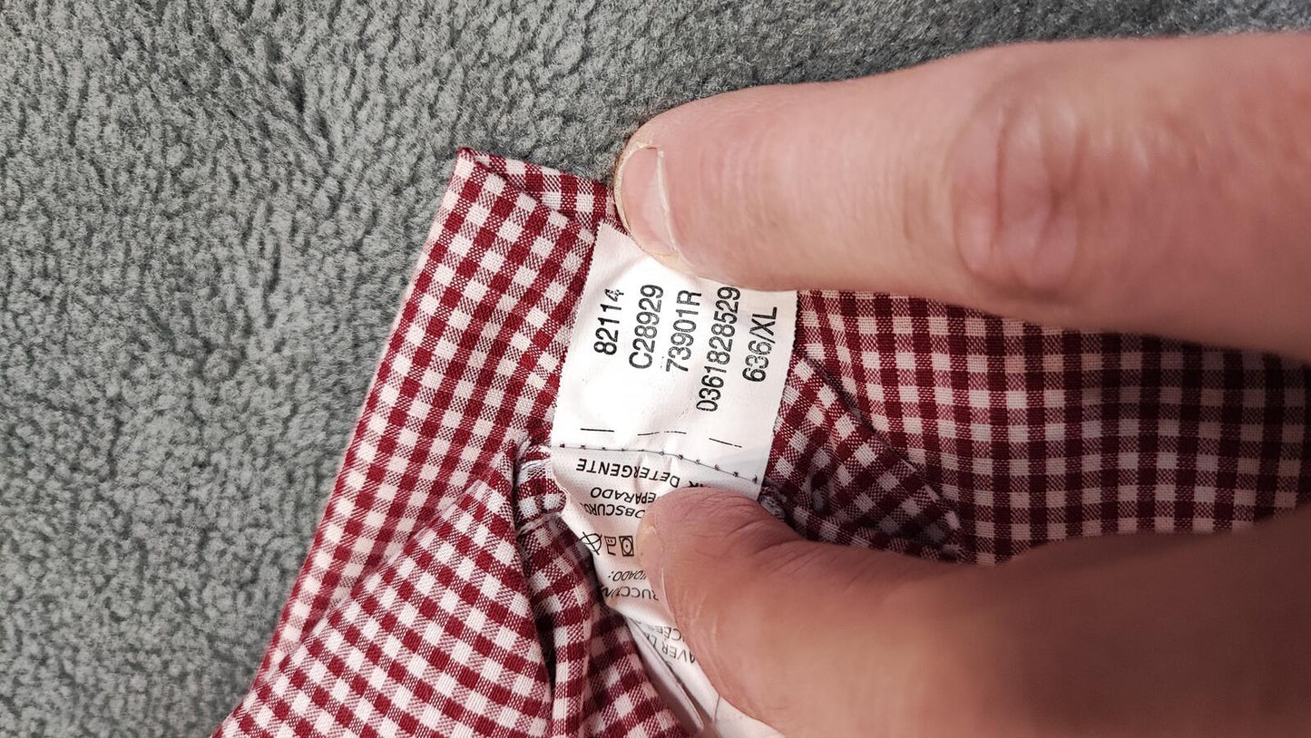 Vintage Chaps Checked Long Sleeve Shirt Red White Men's Size XXL Oversized