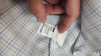 Vintage Chaps Checked Long Sleeve Easy Care Preppy Shirt White Men Size Large